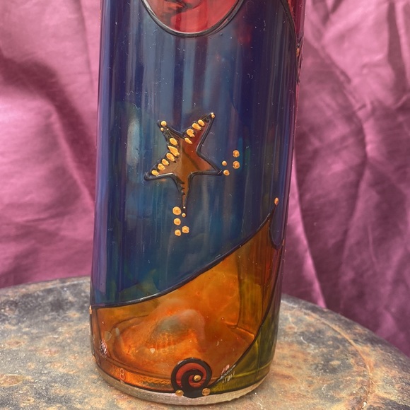 🤗408-You Are Glassy ❤️ Folk Art Painted Glass Bottle - Picture 5 of 9
